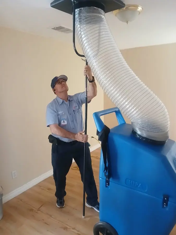 Mini Split Installation technician using HEPA equipment in Chippewa